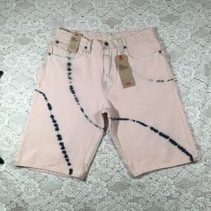 NWT Levis Mens 569 Loose Straight Shorts Stretch Denim Biscuit Pink Size 31